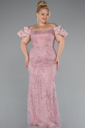 Robe De Fiançailles Grande Taille Perlé Longue Poudre ABU4788