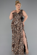Robe De Soirée Grande Taille Longue Brun ABU5018