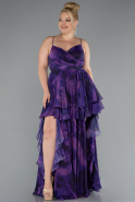Robe de Soirée Grande Taille Longue Violet ABU5211