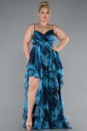 Robe de Soirée Grande Taille Longue Vert Pétrole ABU5211
