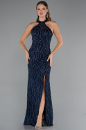 Robe de Soirée Longue Bleu Marine ABU5213