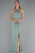 Robe de Soirée Longue Menthe ABU5213