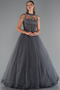 Robe de Fiançailles Design Personnalisé Longue Anthracite ABU6147
