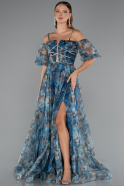Robe de Soirée Longue Vert Pétrole ABU5221