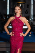 Robe de Soirée Longue Fushia ABU5213