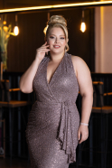 Robe Grande Taille Longue Squameuse Vison ABU5210
