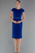 Robe de Cérémonie Midi Bleu Saxe ABK2428