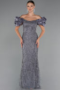 Robe Queue De Poisson Longue Gris ABU4509