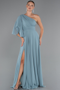 Robe Grande Taille Longue Mousseline Turquoise ABU5260