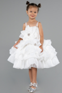 Robe de Soirée Enfants Courte Blanc ABK2433