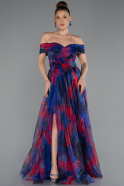 Robe de Soirée Longue Bleu Marine ABU5262