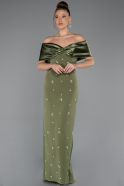 Robe De Soirée Longue Kaki ABU4973