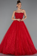 Robe de Soirée Longue Rouge ABU5265