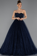 Robe de Soirée Longue Bleu Marine ABU5265