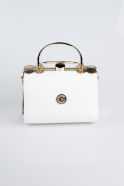Sac de Soirée Cuir Verni Blanc KC170
