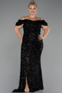 Robe De Soirée Grande Taille Longue Noir ABU5232