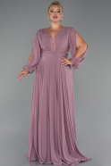 Robe Grande Taille Longue Mousseline Couleur Rose ABU5276