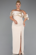 Robe Grande Taille Longue Beige ABU5047