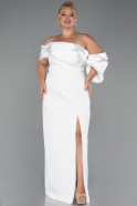 Robe Grande Taille Longue Blanc ABU5047