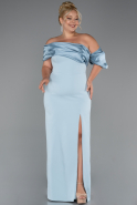 Robe Grande Taille Longue Bleu clair ABU5047