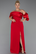 Robe Grande Taille Longue Rouge ABU5047