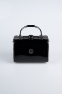 Sac de Soirée Cuir Verni Noir KC170