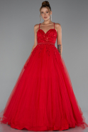 Robe de Soirée Longue Rouge ABU5279