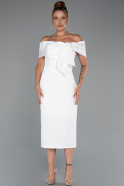 Robe De Soirée Midi Blanc ABK2263