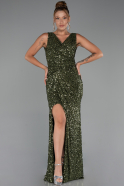 Robe de Soirée Longue Kaki ABU5281
