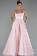 Robe De Soirée Satin Longue Poudre ABU5136