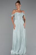 Robe de Cérémonie Longue Mousseline Menthe ABU5283