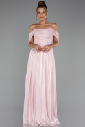 Robe de Cérémonie Longue Mousseline Poudre ABU5283
