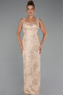 Robe De Soirée Perlé Longue Or ABU5187