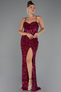 Robe De Soirée Squameuse Longue Fushia ABU4842