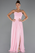 Robe De Soirée Mousseline Longue Poudre ABU5223