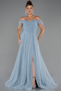 Robe de Soirée Longue Bleu clair ABU5302