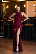 Robe De Soirée Squameuse Longue Fushia ABU5135