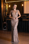 Robe De Soirée Squameuse Longue Or ABU5802