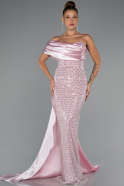 Robe Queue De Poisson Perlé Longue Poudre ABU4986
