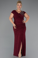 Robe Grande Taille Longue Rouge Bordeaux ABU5317