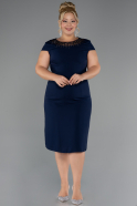 Robe De Invitation Grande Taille Midi Bleu Marine ABK2445