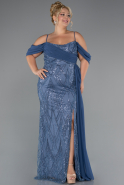 Robe Grande Taille Longue Perlé Indigo ABU5319