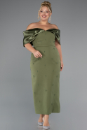 Robe De Invitation Grande Taille Midi Kaki ABK2379