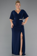 Robe de Soirée Grande Taille Longue Bleu Marine ABU5287