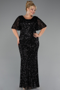 Robe Grande Taille Longue Noir ABU5318