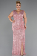 Robe de Soirée Grande Taille Longue Squameuse Poudre ABU3194