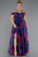 Robe De Soirée Grande Taille Longue Bleu Marine ABU5263