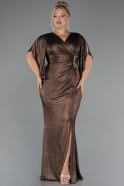 Robe De Soirée Grande Taille Longue Cuivre ABU3280
