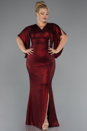 Robe de Soirée Grande Taille Longue Rouge Bordeaux ABU3280