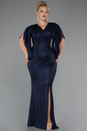 Robe de Soirée Grande Taille Longue Bleu Marine ABU3280